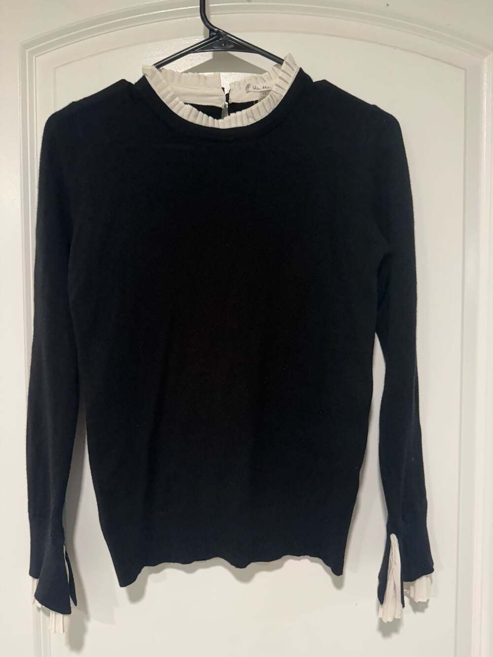 Coquette Ruffle Collar Sweater Wool Blend Dark Academia Preppy Women’s XS